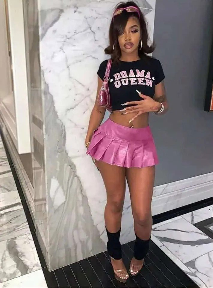 Pink Pleated Skirt with Graphic Tee