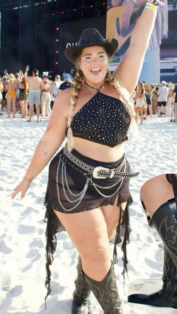 Studded Crop Top with Fringe Skirt