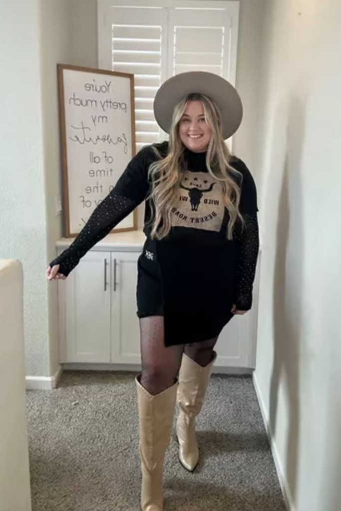 Graphic Tee with Studded Sleeves