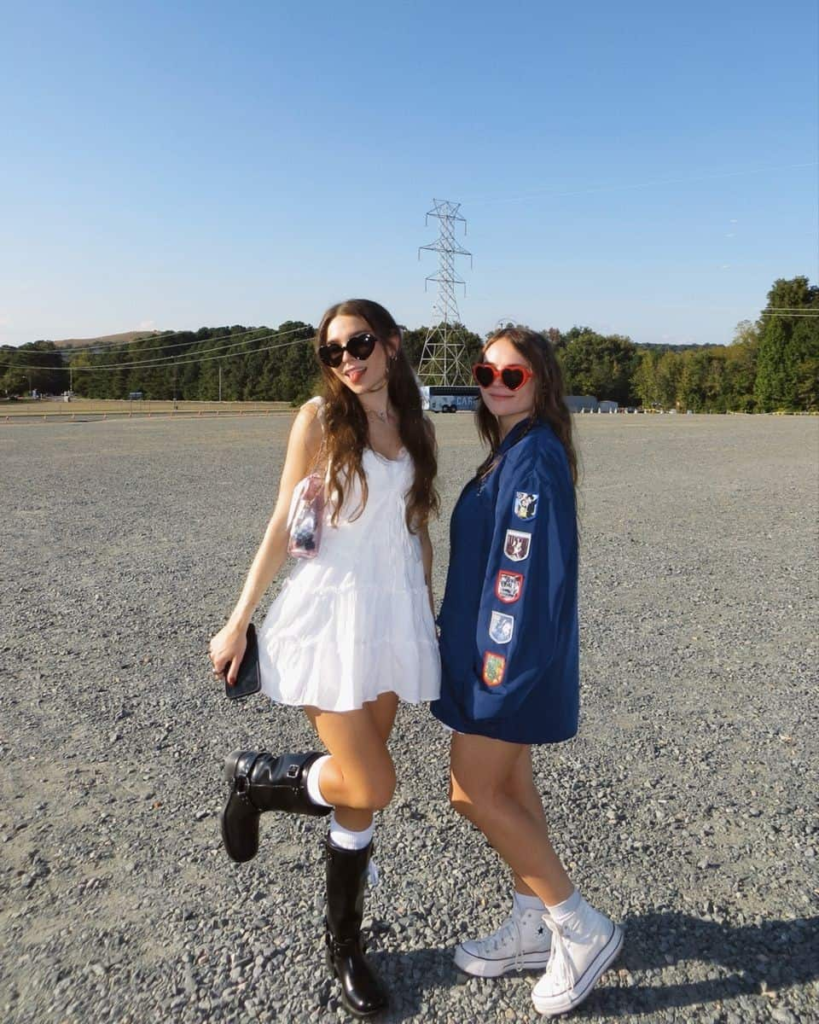 Ethereal White Dress and Varsity Jacket