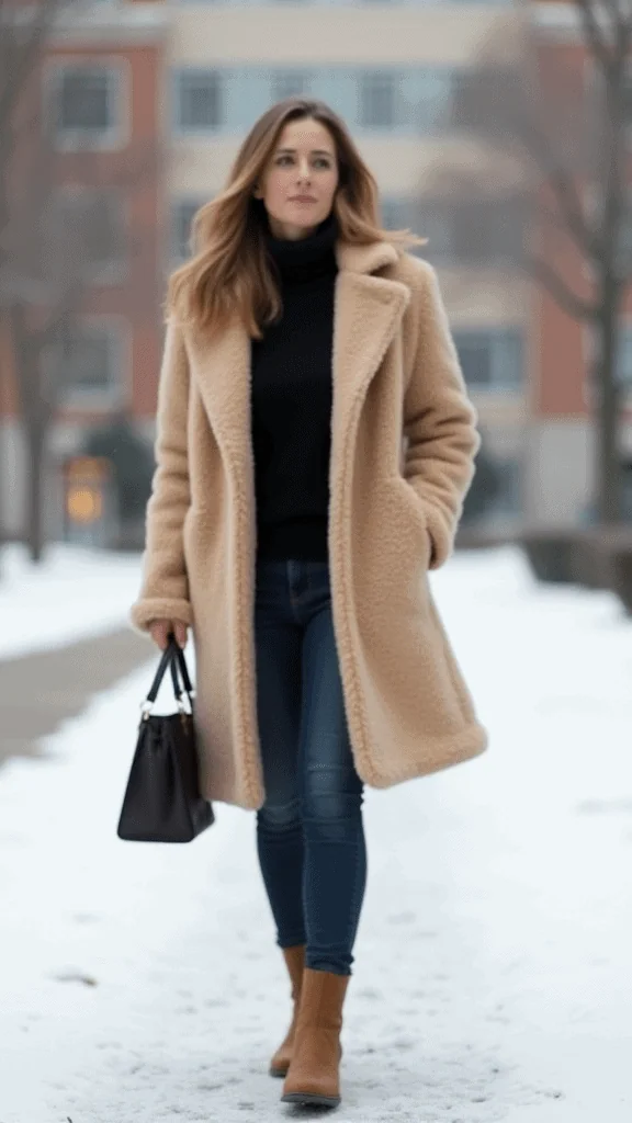 Teddy Coat and Skinny Jeans
