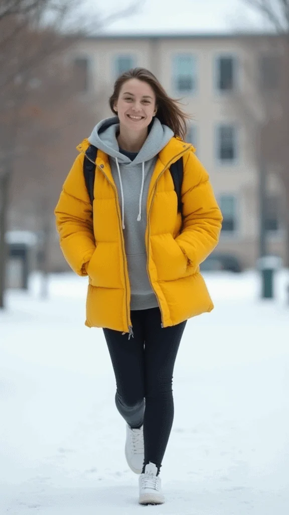 Colourful Puffer Jacket and Leggings