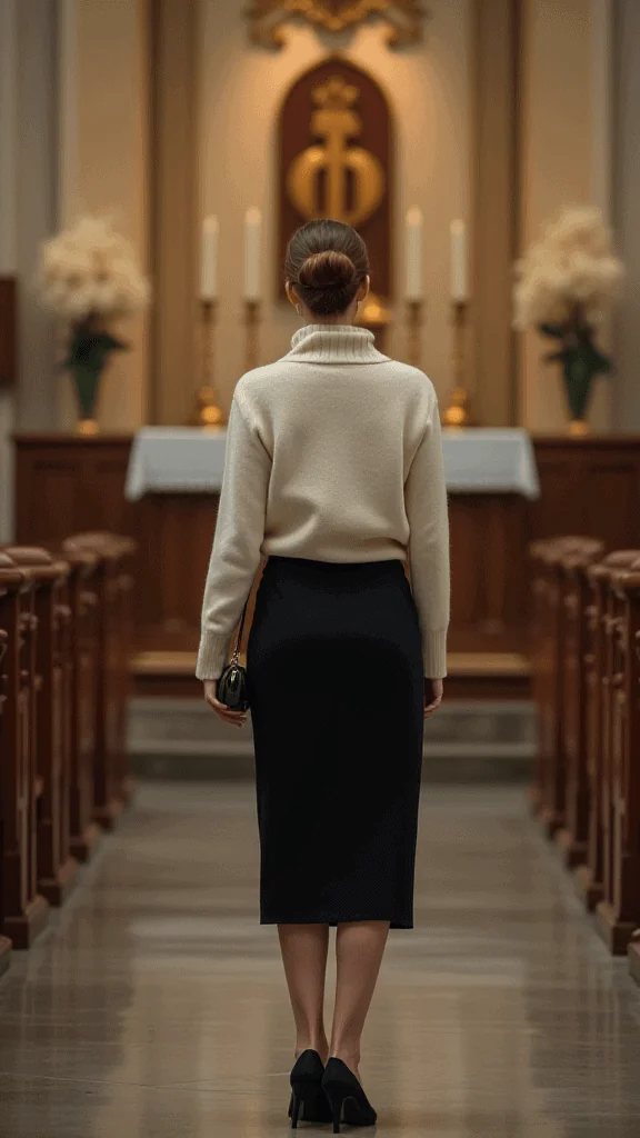 Pencil Skirt and Turtleneck
