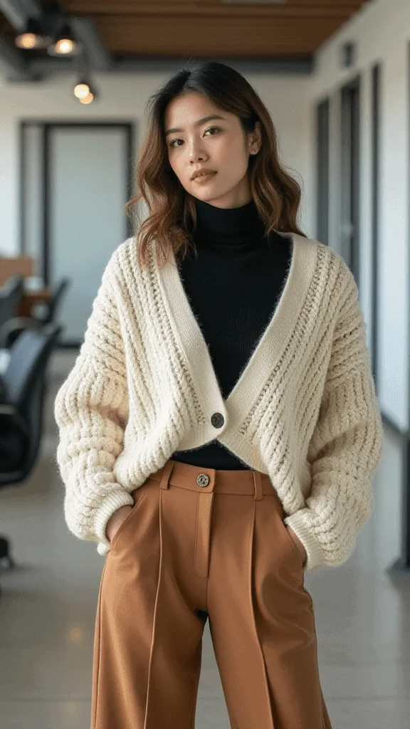 Layered Turtlenecks and Wide-Leg Pants