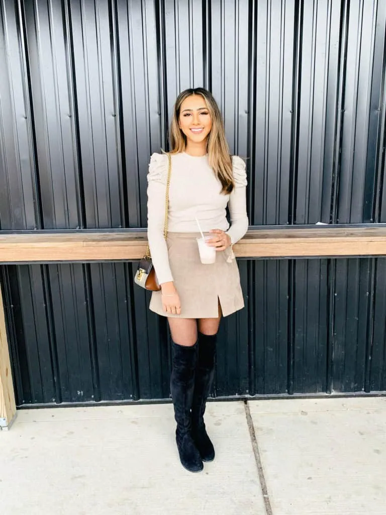 Chic Neutrals with Statement Boots
