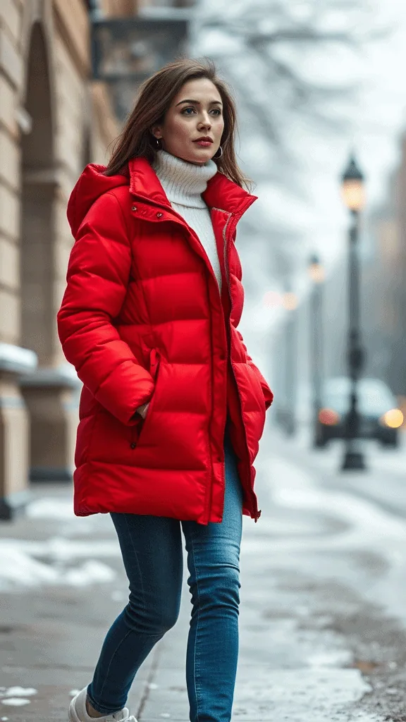 2. Puffer Jacket and Jeans
