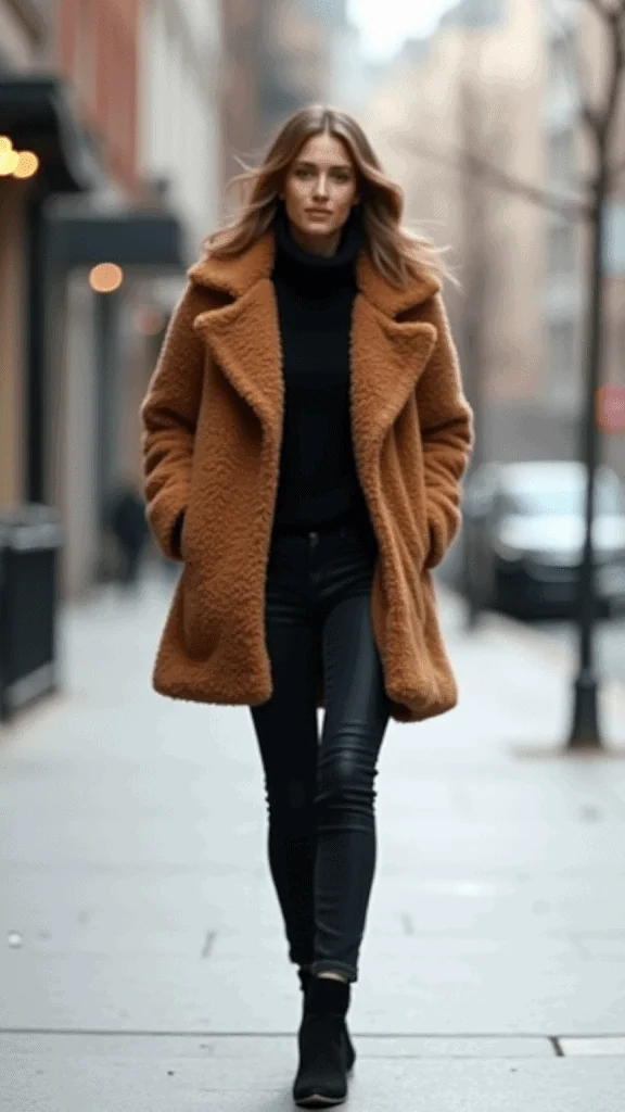 9. Teddy Coat and Skinny Jeans
