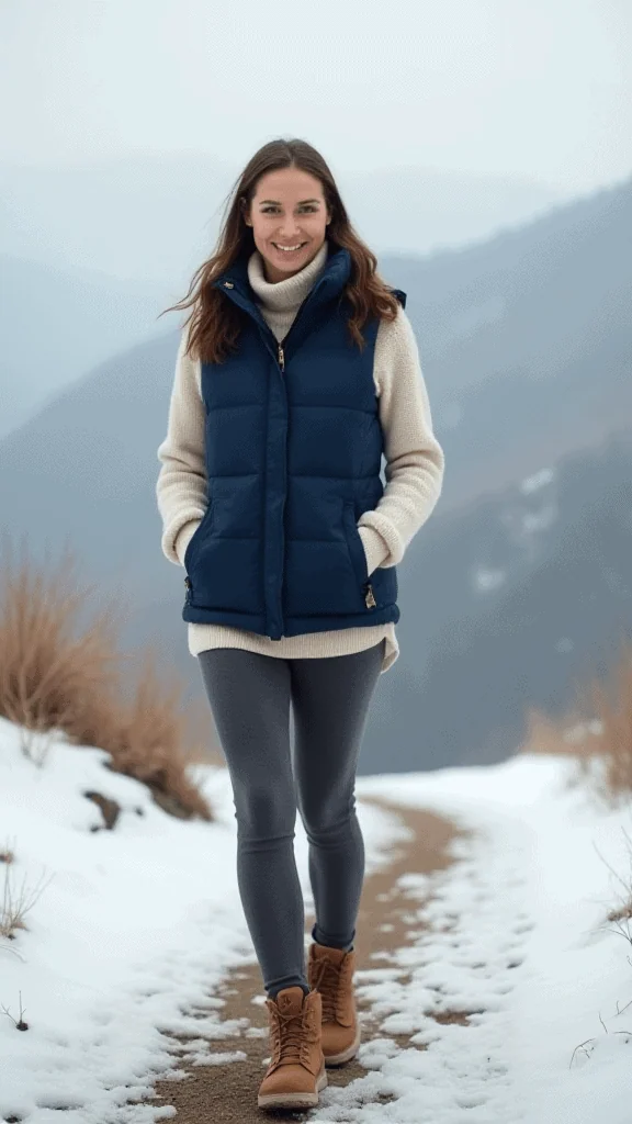 Puffer Vest and Thermal Shirt