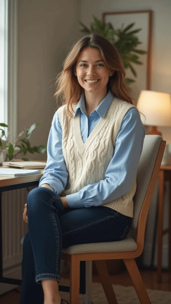 Sweater Vest and Button-Up Shirt
