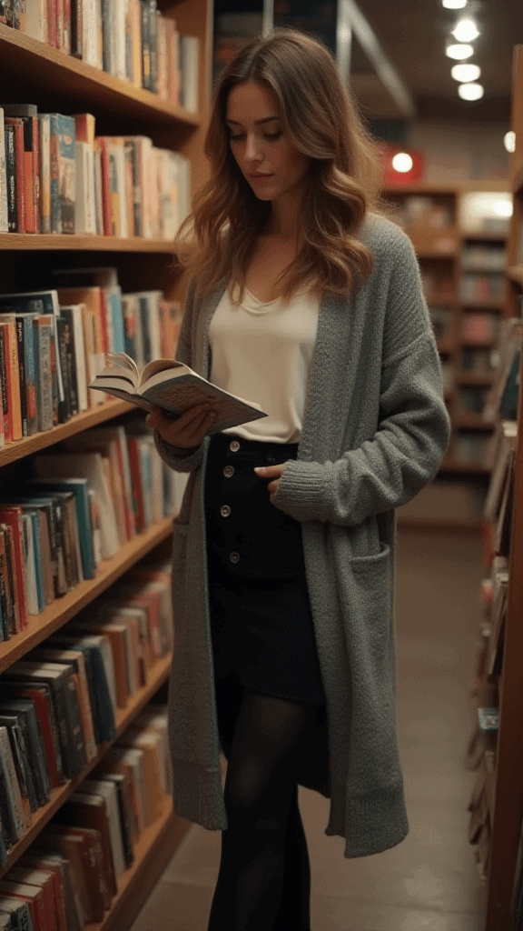 12. Maxi Cardigan and Mini Skirt