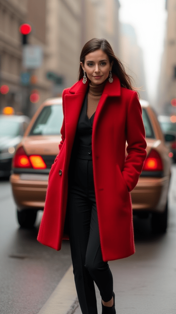 13. Sleek Jumpsuit and Statement Coat