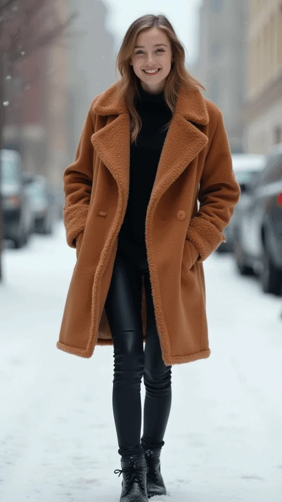 Teddy Coat and Skinny Jeans
