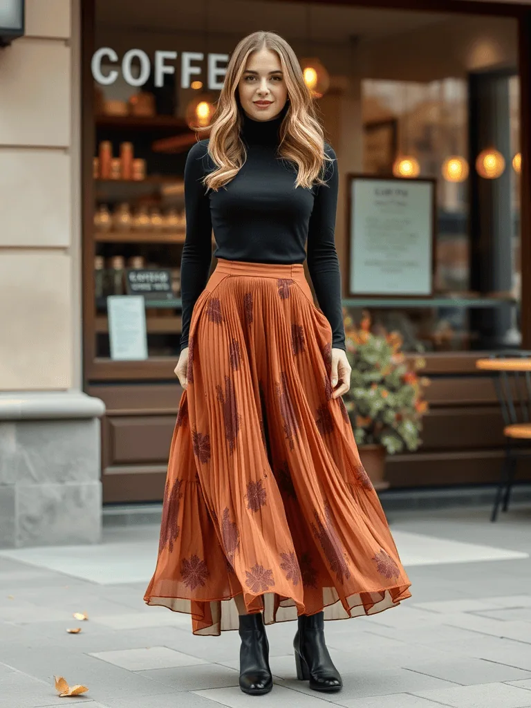 3. Midi Skirt and Turtleneck