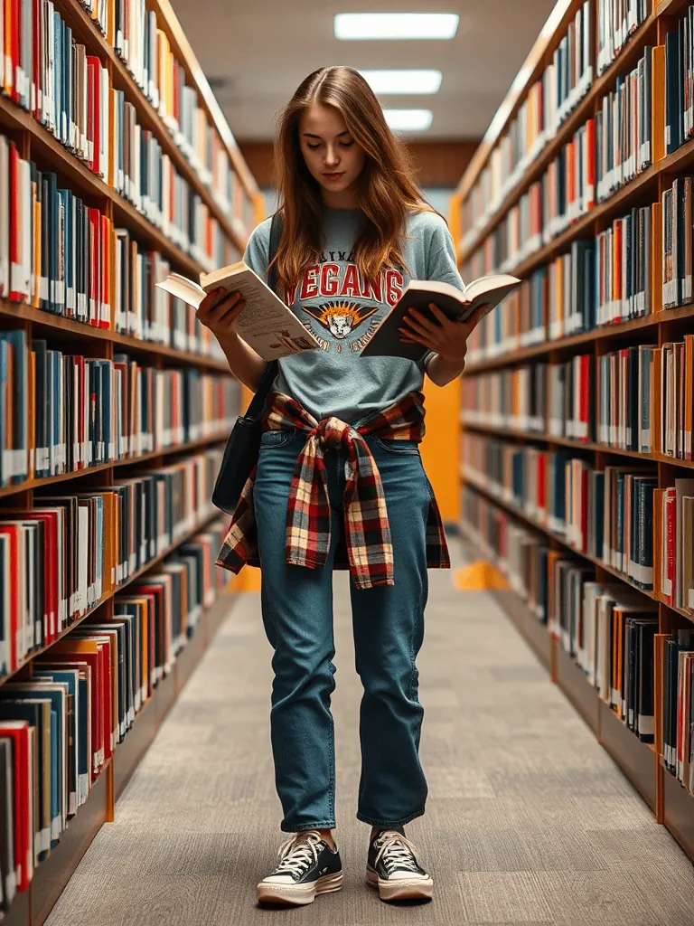 16. Vintage Band Tee and Mom Jeans