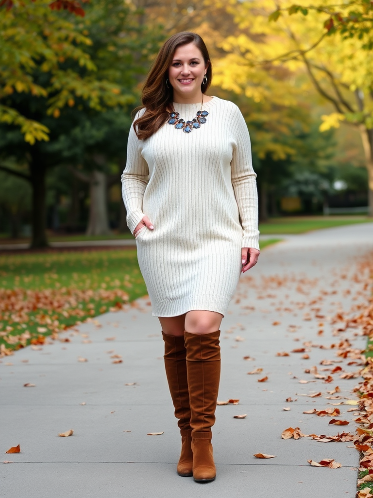 Sweater Dress and Knee-High Boots
