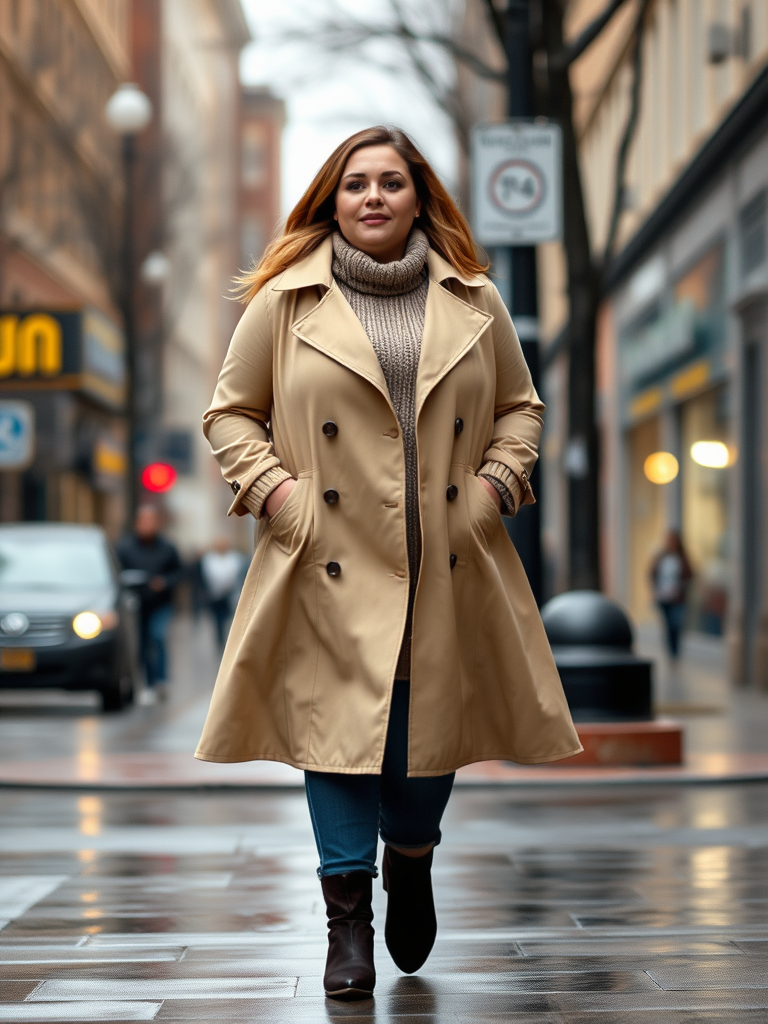 Trench Coat and Jeans
