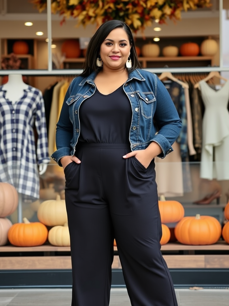 Jumpsuit and Denim Jacket
