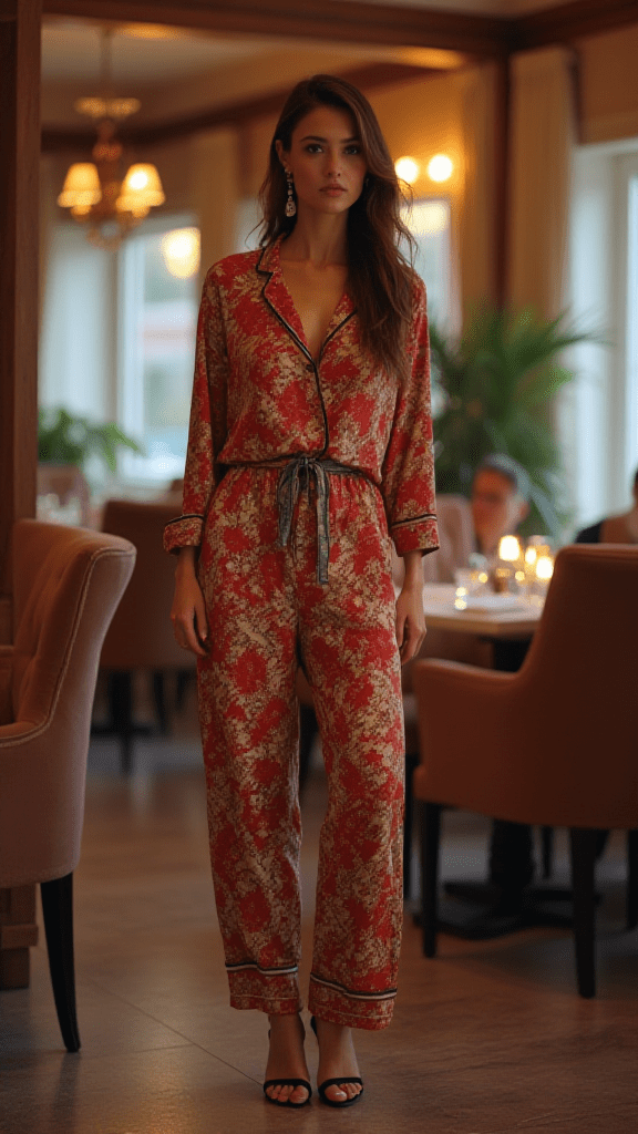 Pajama-Style Silk Set