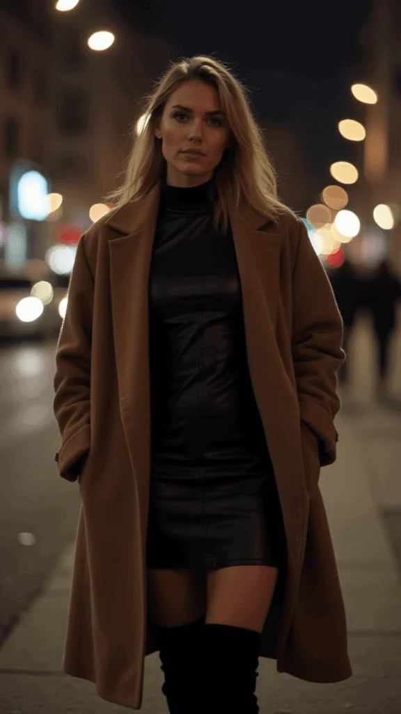 Leather Mini Dress and Thigh-High Boots