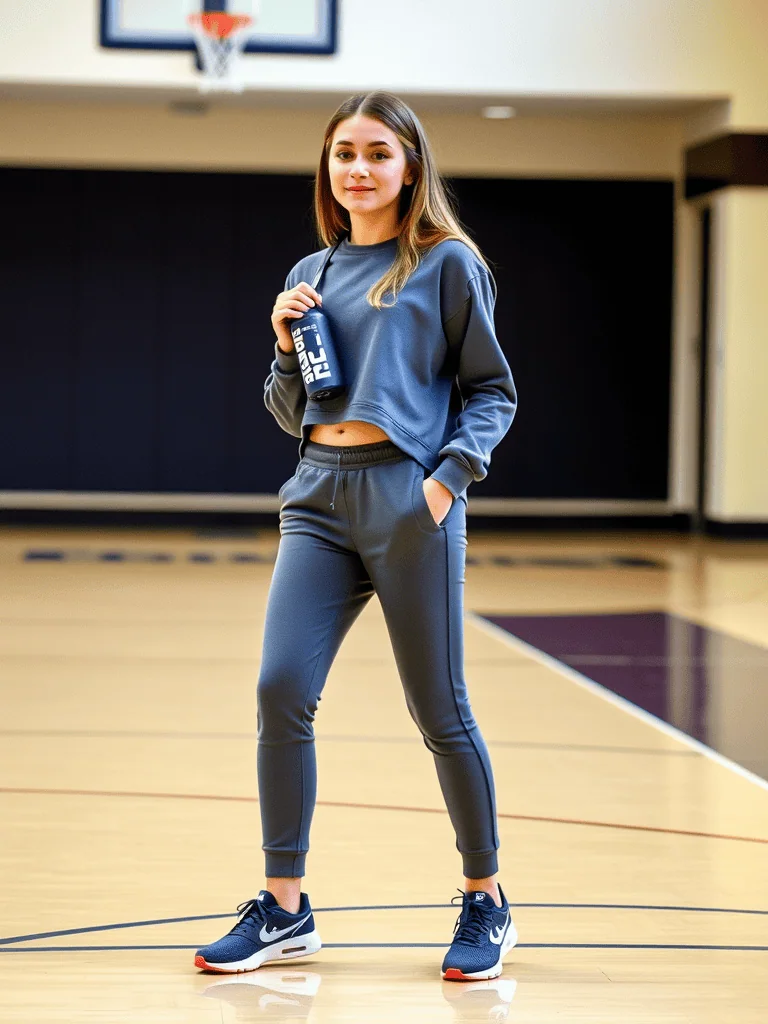 Sporty Chic: Track Pants and Crop Top