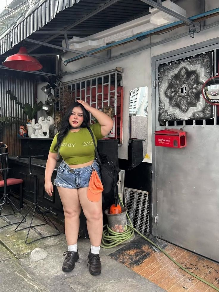 Lime Green Crop Top Festival Look
