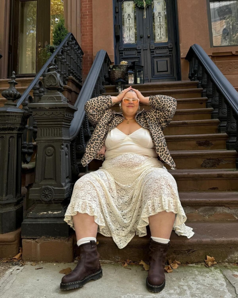 Leopard Blazer Cream Lace Skirt
