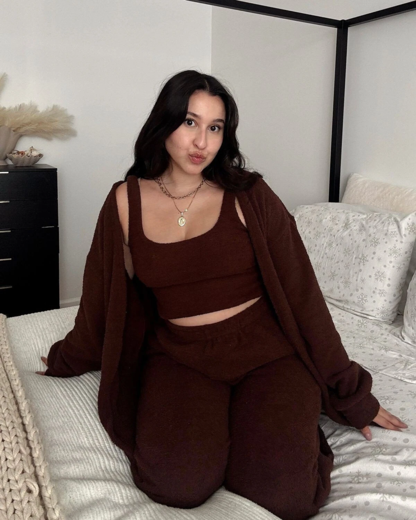 Burgundy Knit Set with Oversized Cardigan