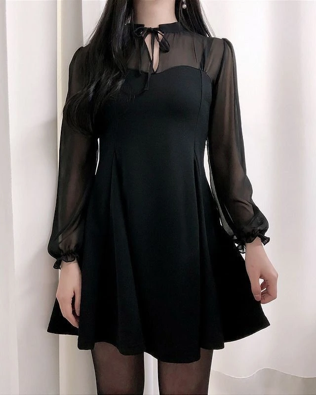 Sheer Elegance Little Black Dress