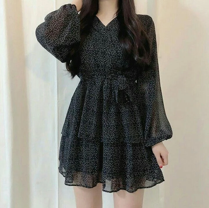 Starry Night Chiffon Mini Dress