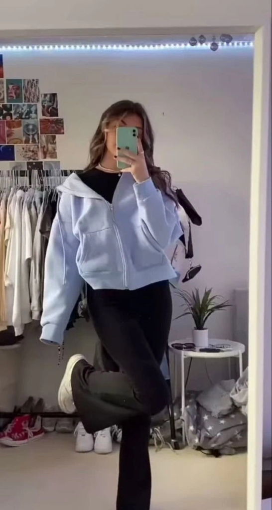 Crisp White Puffer Jacket and Black Basics
