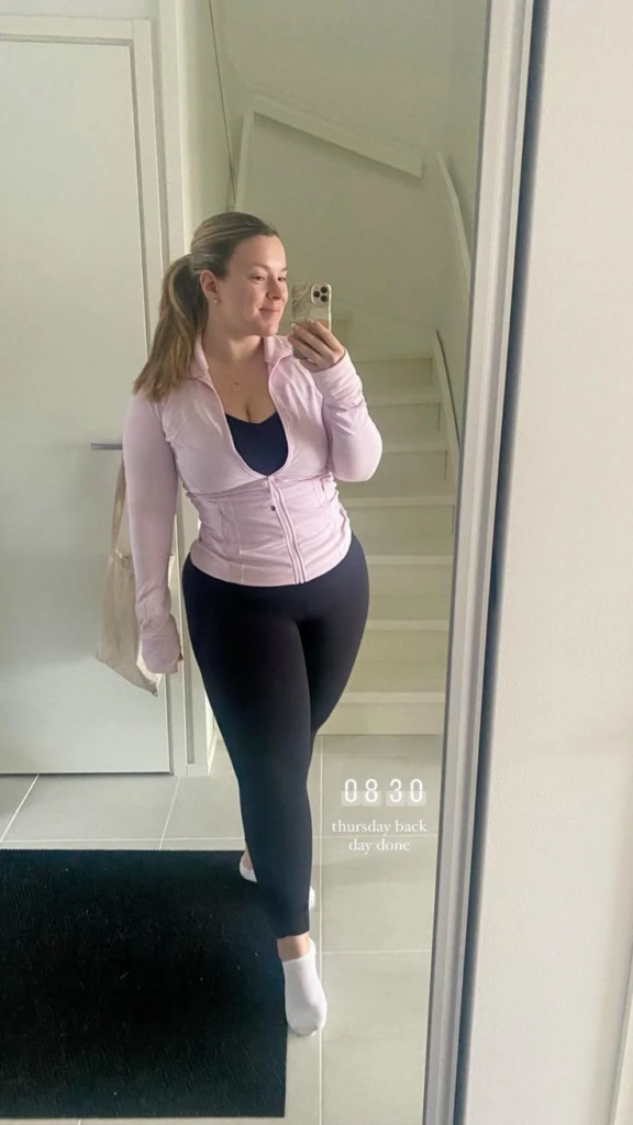 Blush Zip-Up with High-Waist Leggings
