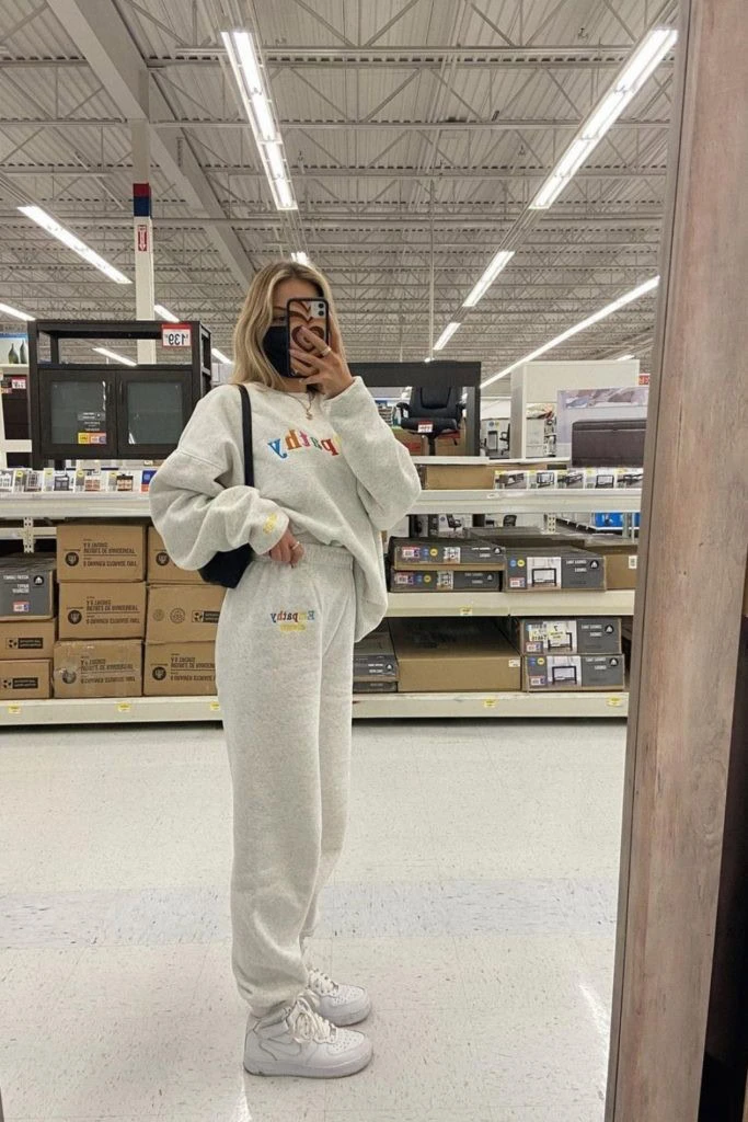 Oversized Sweatsuit with Sneakers
