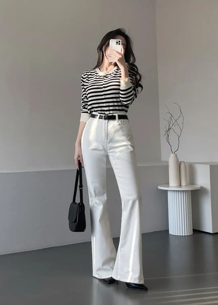 Striped Top With White Flares
