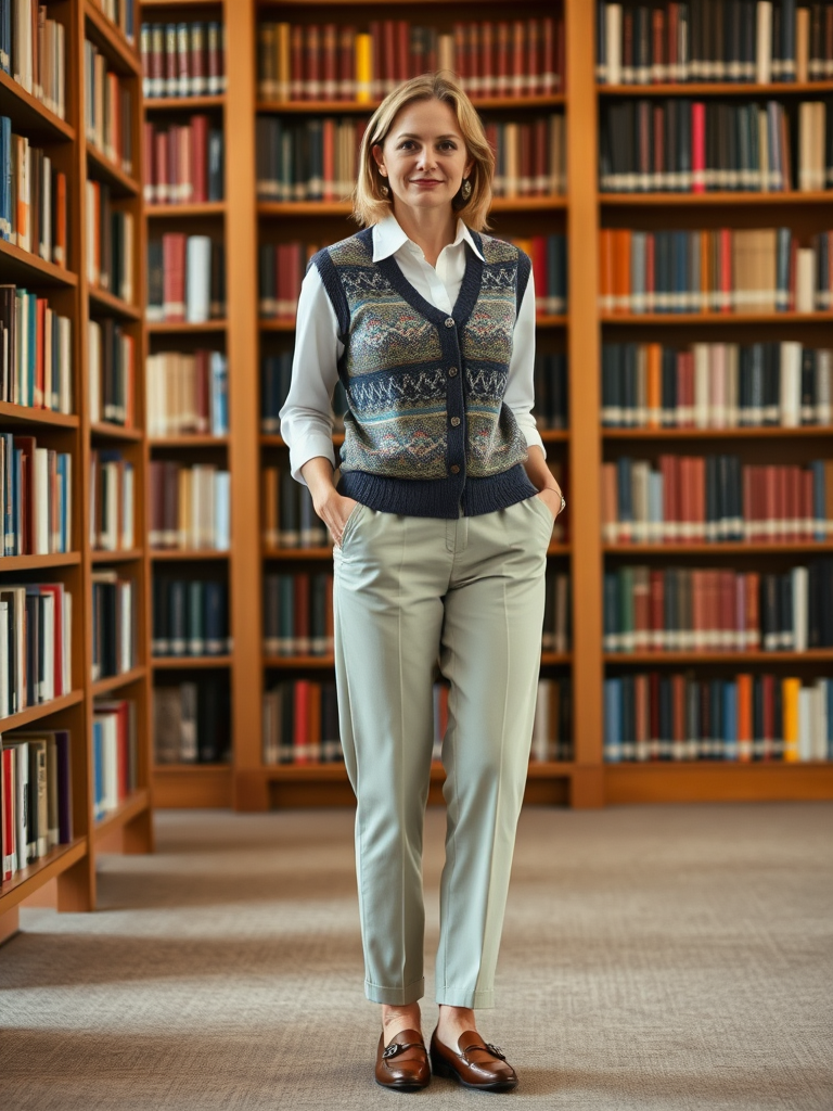 12. Sweater Vest and Button-Up Shirt