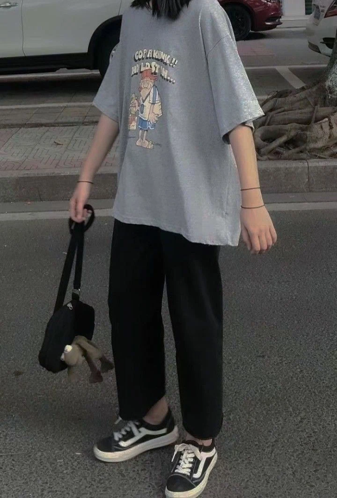 Graphic Tee with Black Pants Combo
