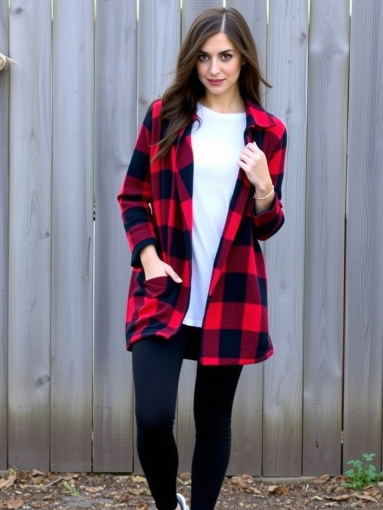 Plaid Shacket and Leggings
