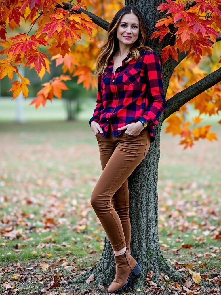 Flannel Shirt and Corduroy Pants
