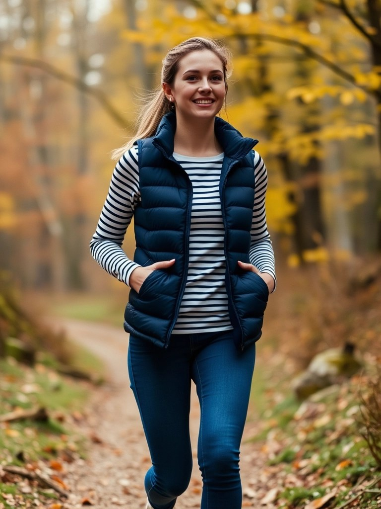 Puffer Vest and Long-Sleeve Tee

