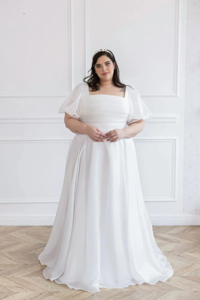 Elegant Off-Shoulder Flowing Chiffon Gown
