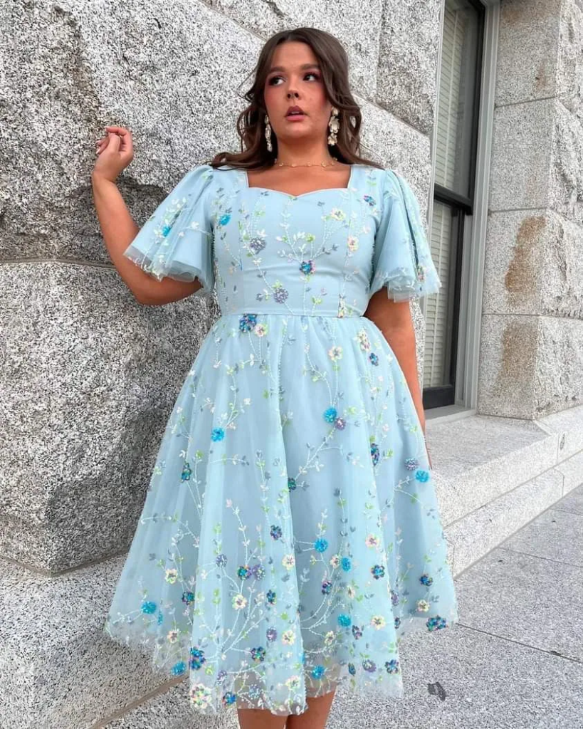 Delicate Floral Midi Dress Elegance
