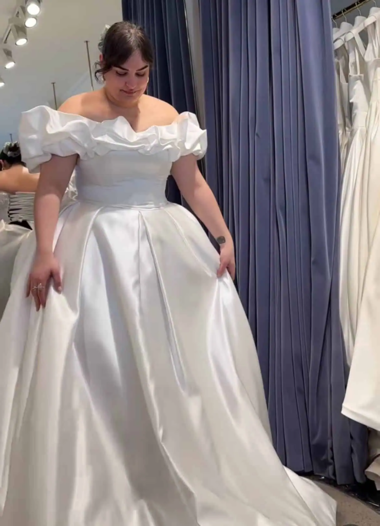 Elegant Off-Shoulder White Ball Gown
