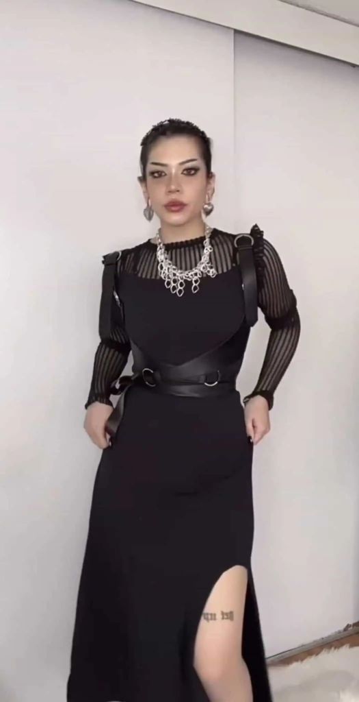 Victorian Goth with Statement Chain Necklace
