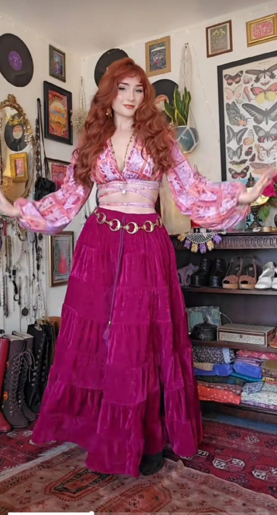 Magenta Velvet Goth Elegance
