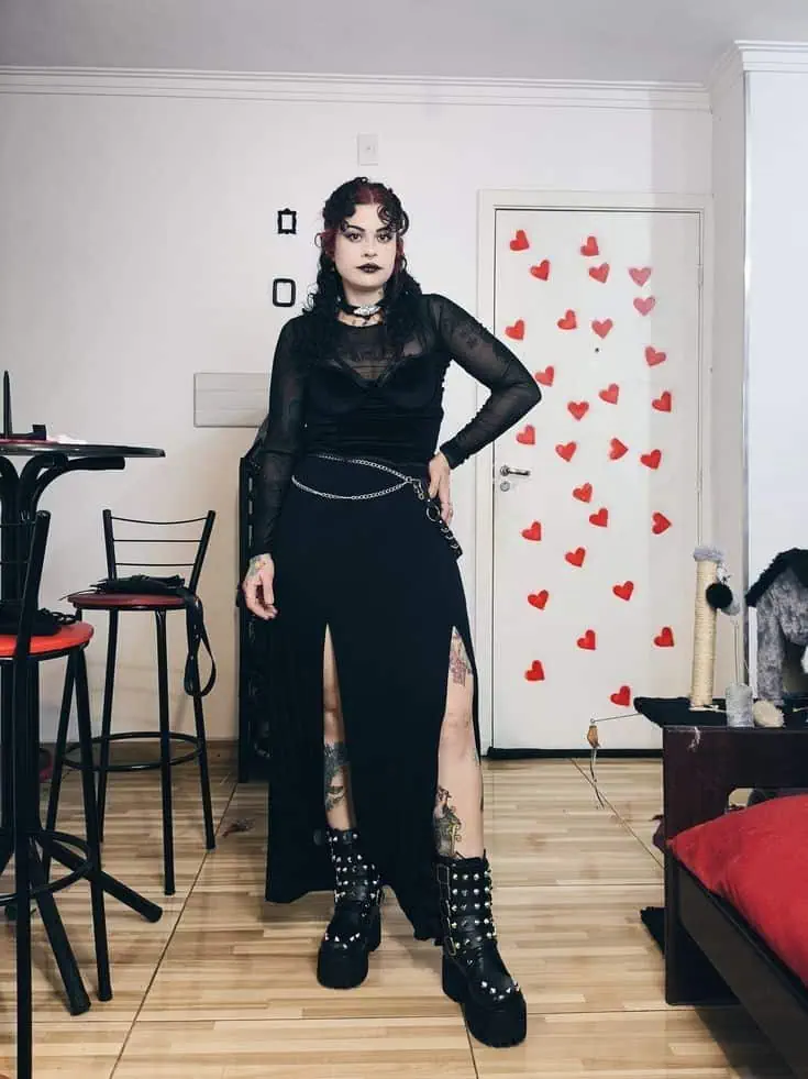 Sheer Elegance Meets Studded Edge
