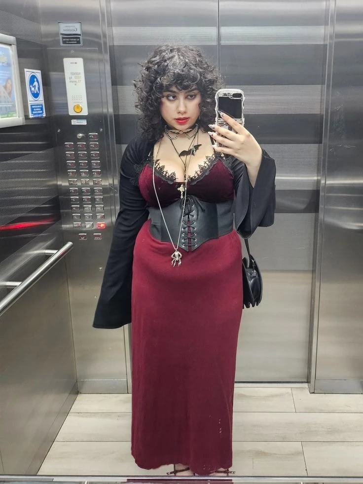 Burgundy Velvet with Gothic Corsetry
