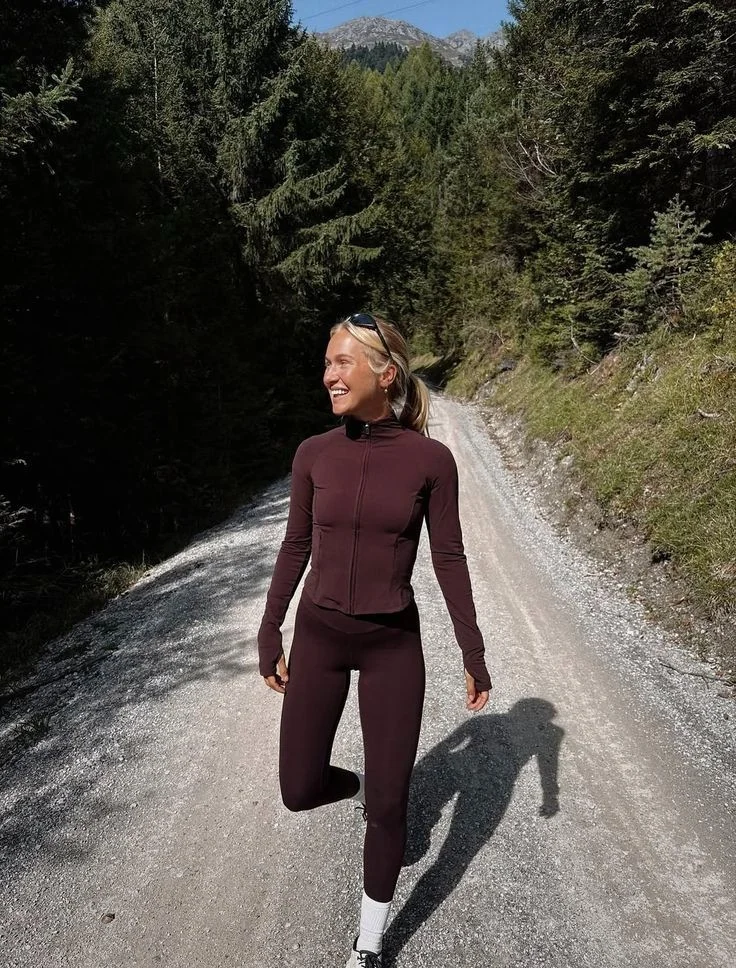 Burgundy Base Layer with Sleek Tights
