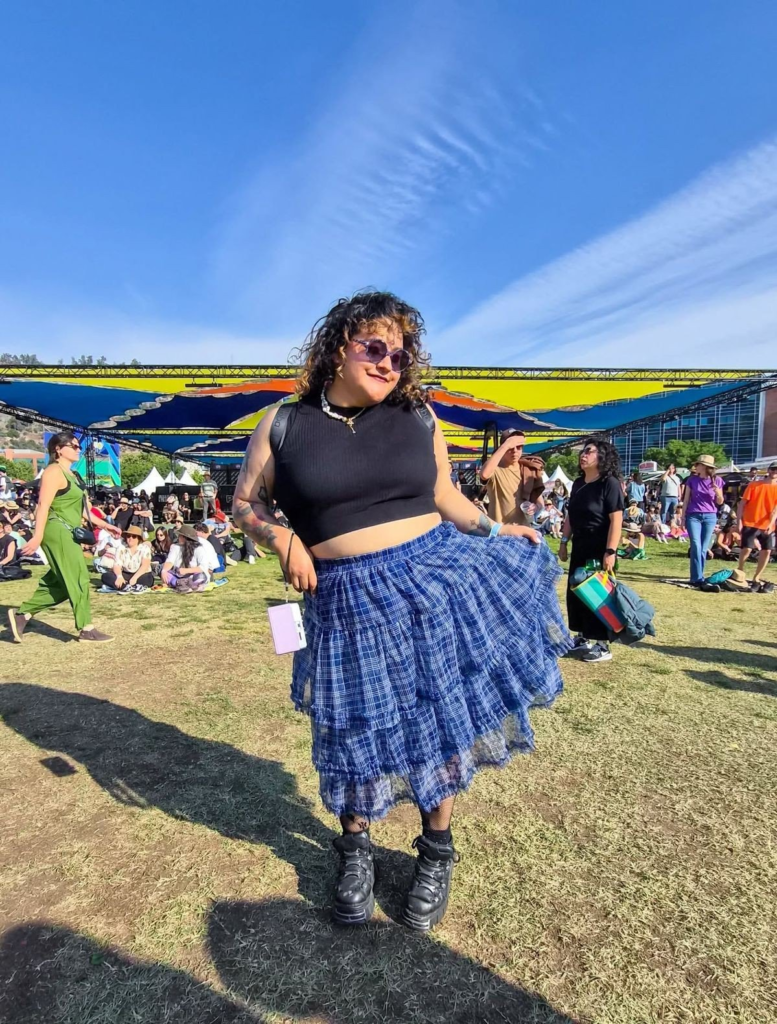 7. White Lace Dress with Denim Vest