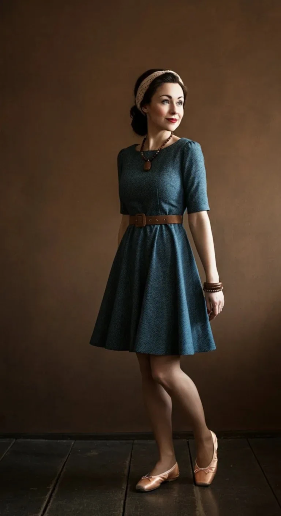 15. Swing Dress with a Belt