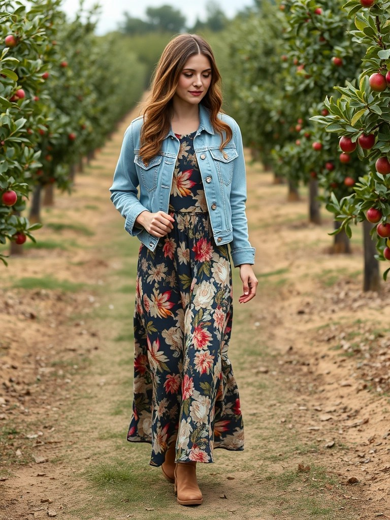 Denim Jacket and Maxi Dress