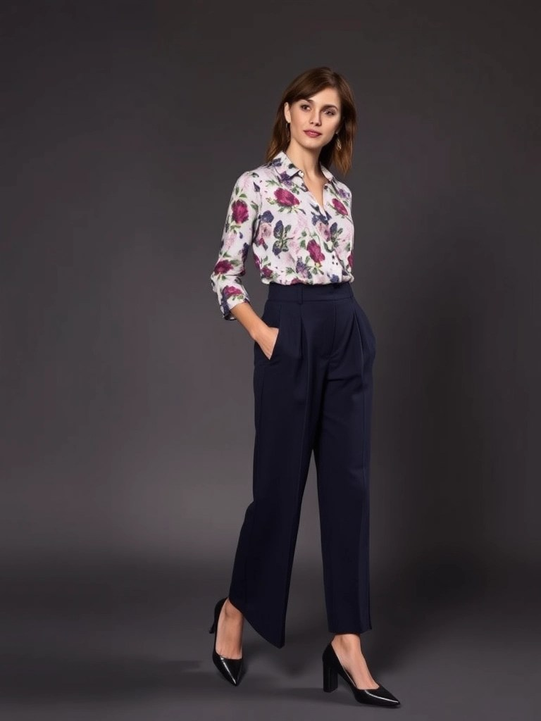 21. Printed Blouse and Culottes